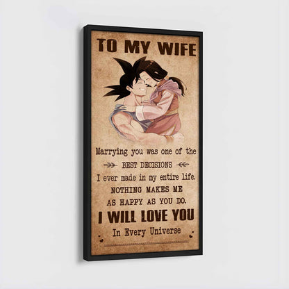 Poster Canvas To My Wife Marrying You Was One Of The Best Decisions - I Will Love You Forever And Always Gift For Your Wife