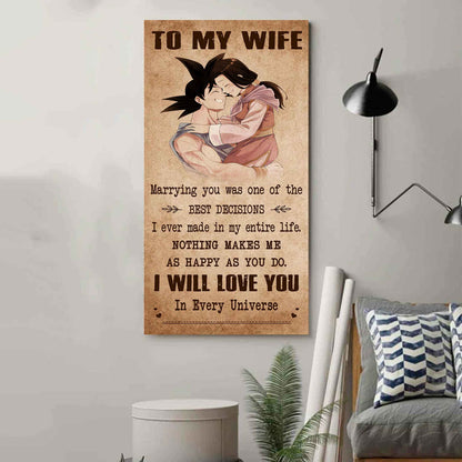 Poster Canvas To My Wife Marrying You Was One Of The Best Decisions - I Will Love You Forever And Always Gift For Your Wife