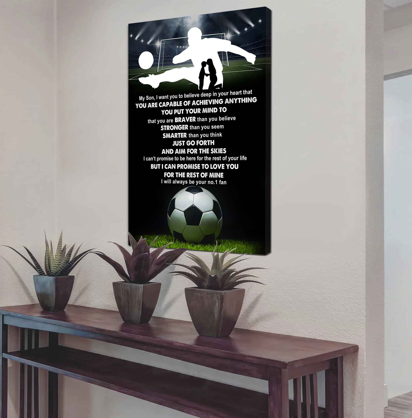 Sport Poster Canvas Mom To Son - That You Are Braver Than You Believe You Are Capable Of I Will Always Your No 1 Fan