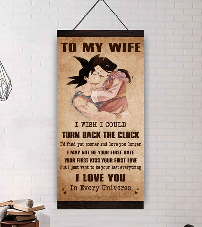 Family Poster Canvas To My Wife I Wish I Could Turn Back The Clock - I Love You Forever And Always Gift For Your Wife