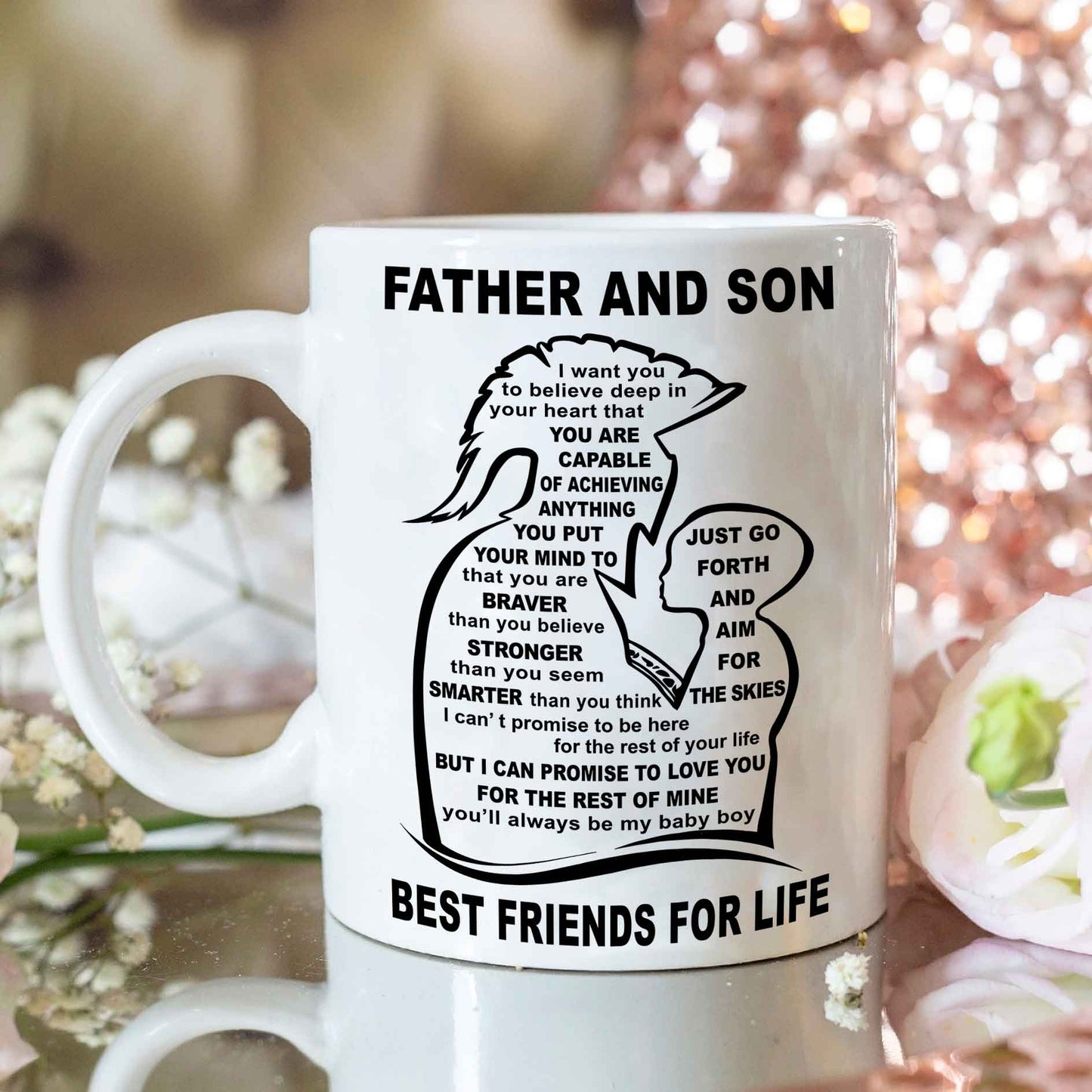 Spartan Personalized Mug Father And Son Best Friends For Life With Inspiration Message