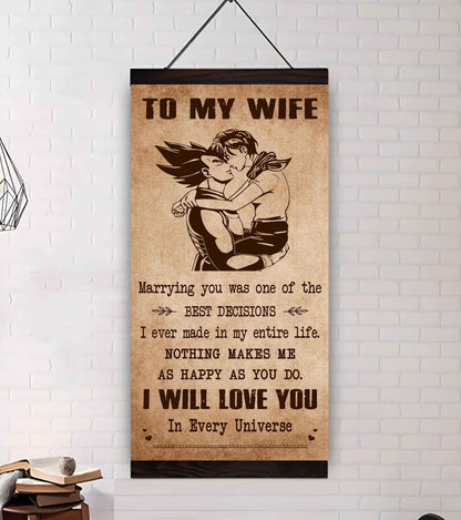 Family Poster Canvas To My Wife Marrying You Was One Of The Best Decisions - I Will Love You Forever And Always Gift For Your Wife