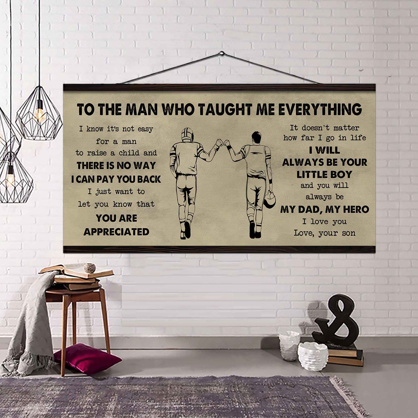 Family Poster Horizontal Canvas To My Dad I Know It's Not Easy To Raise A Child I Will Always Be Your Little Boy Gift From Son To Dad