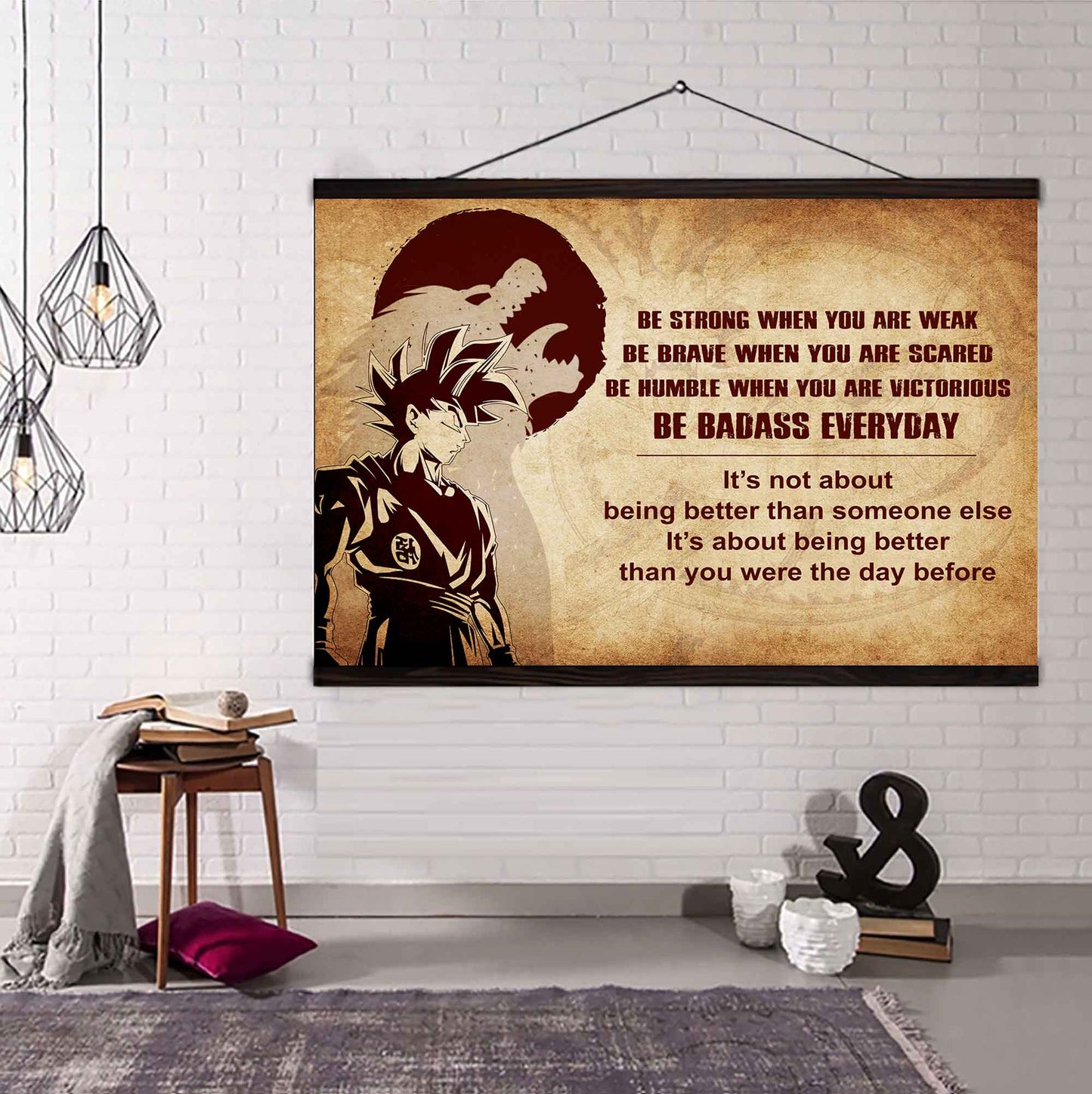Samurai Poster Canvas Be Strong When You Are Weak Be Badass Everyday - Motivational Quotes