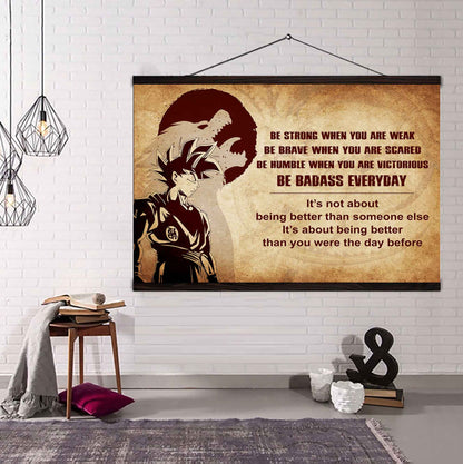 Samurai Poster Canvas Be Strong When You Are Weak Be Badass Everyday - Motivational Quotes