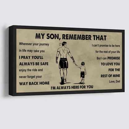 Personalized Sport Poster Canvas -  My Son Remember That Never Forget Your Way Back Home