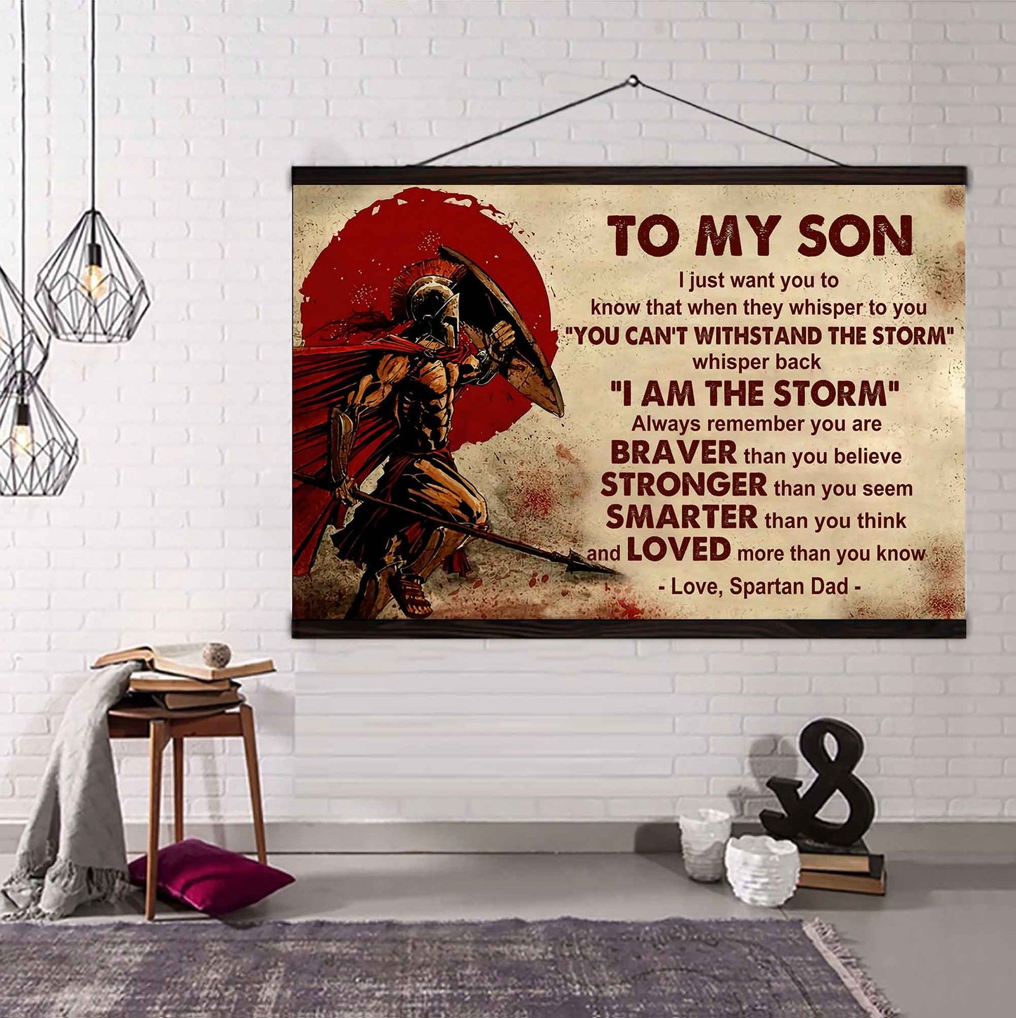 Samurai Poster Canvas Whisper Back I'm The Storm From Dad To Son Gift For Your Son