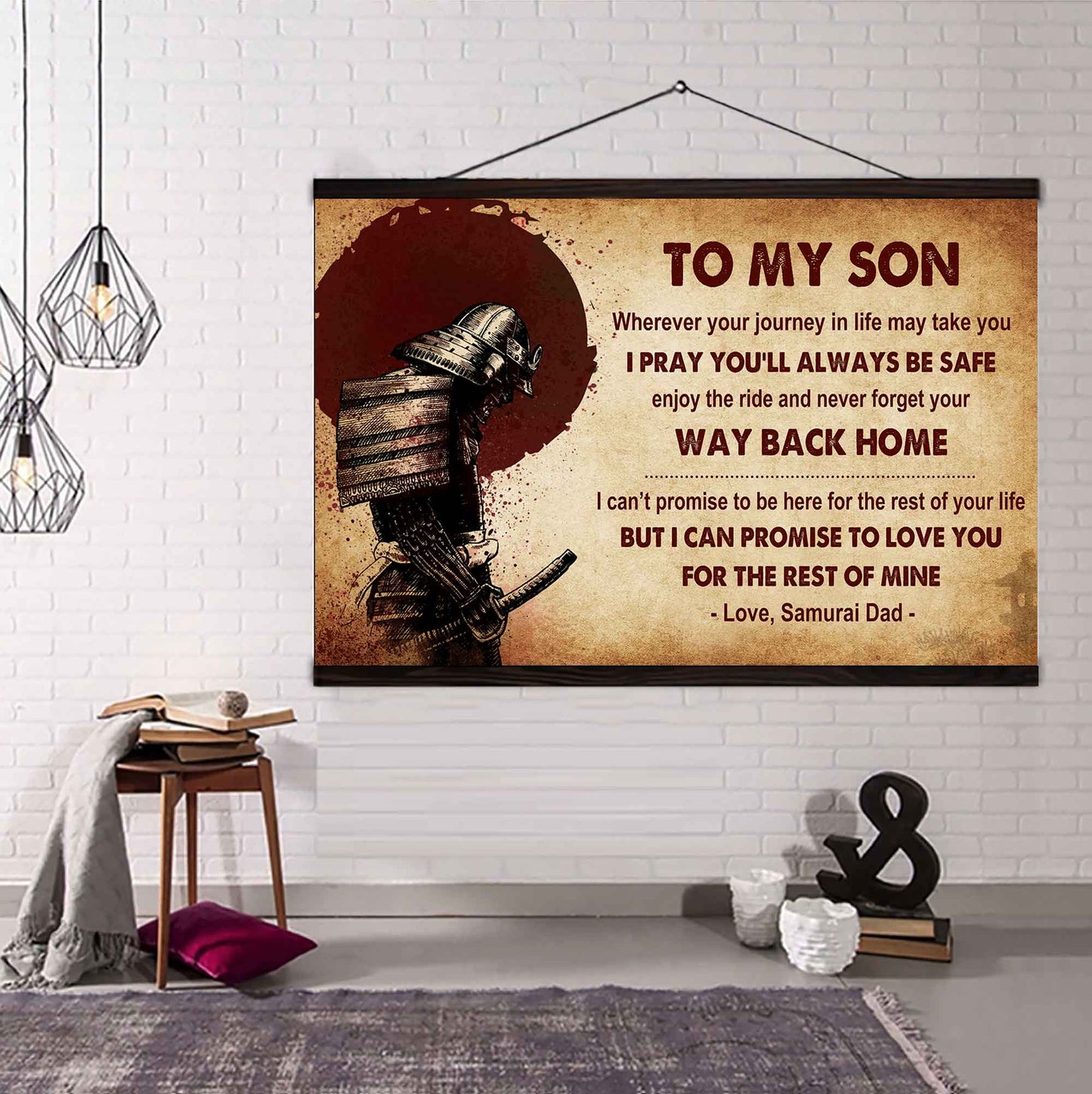 Samurai Poster Canvas Your Way Back Home From Dad To Son Gift For Your Son