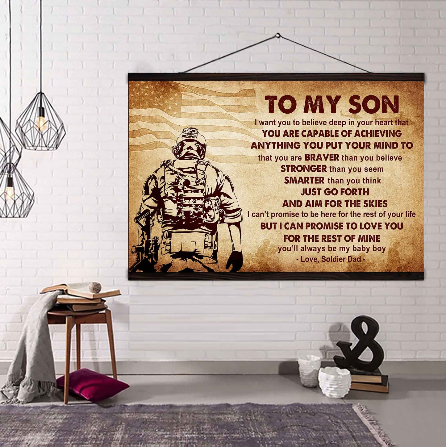 Samurai Poster Canvas Just Go Forth And Aim For The Skies From Dad To Son Gift For Your Son