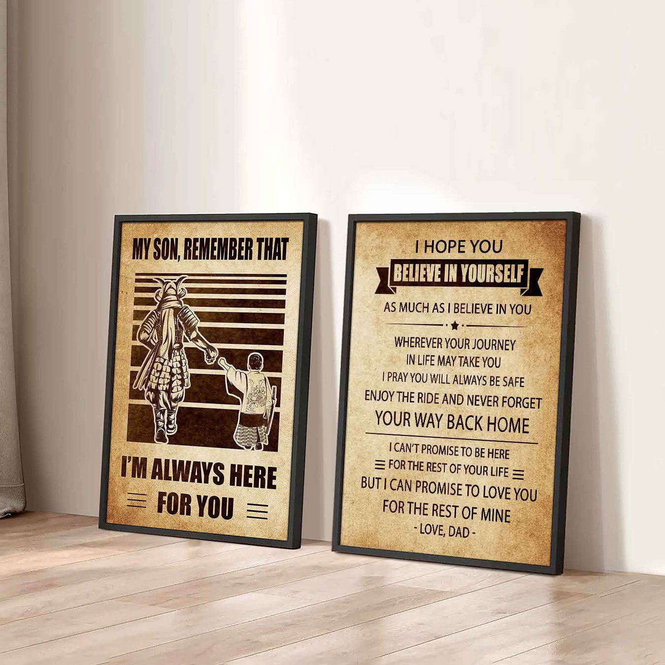 Combo 2 DRB Poster Canvas My Son Remember That - Never Forget Your Way Back Home