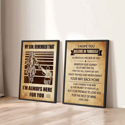 Combo 2 DRB Poster Canvas My Son Remember That - Never Forget Your Way Back Home