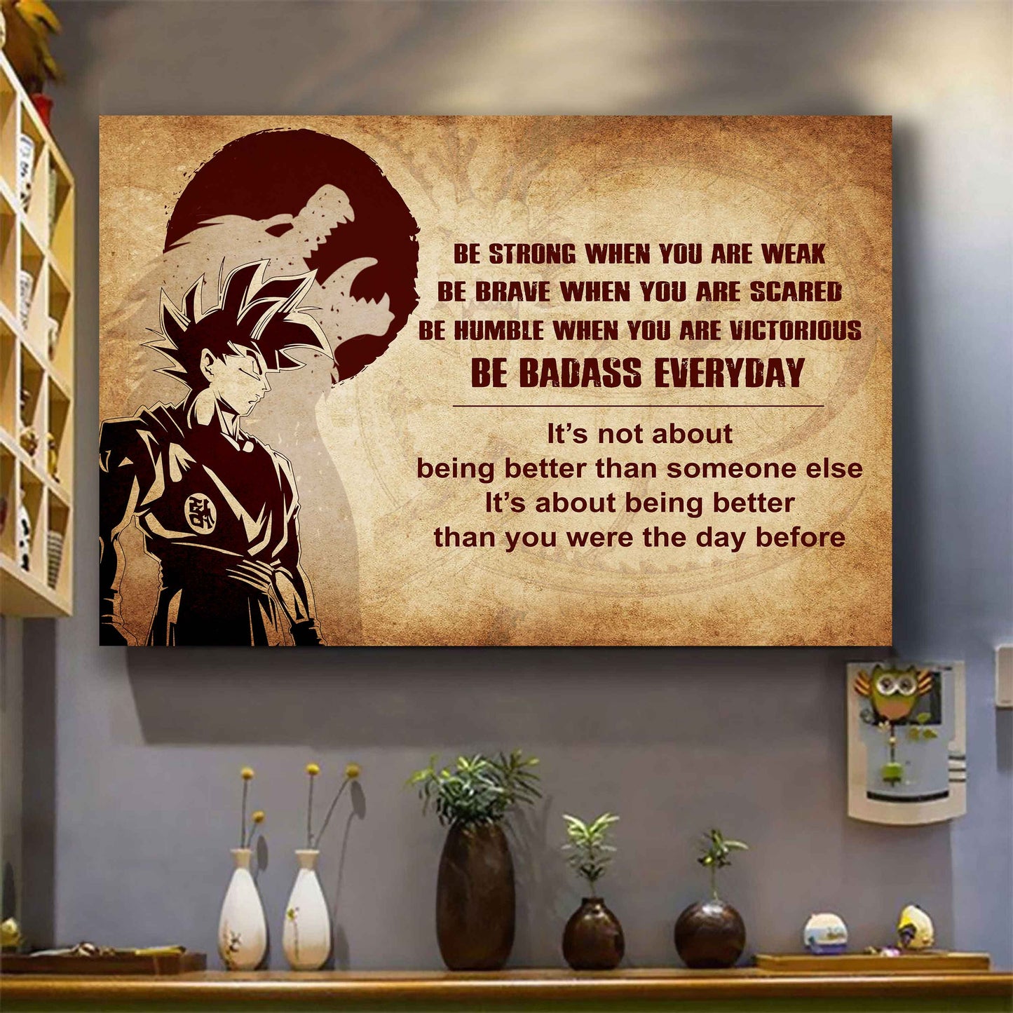Samurai Poster Canvas Be Strong When You Are Weak Be Badass Everyday - Motivational Quotes