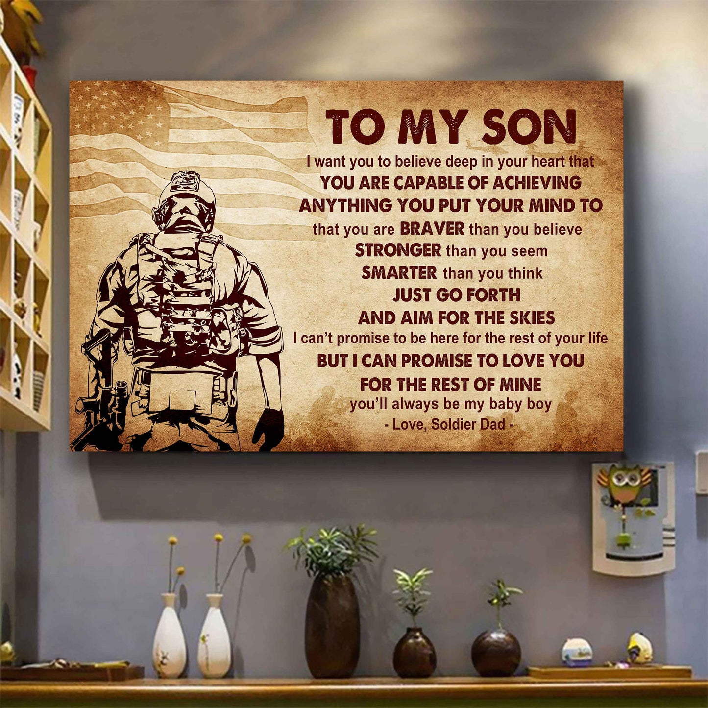 Samurai Poster Canvas Just Go Forth And Aim For The Skies From Dad To Son Gift For Your Son