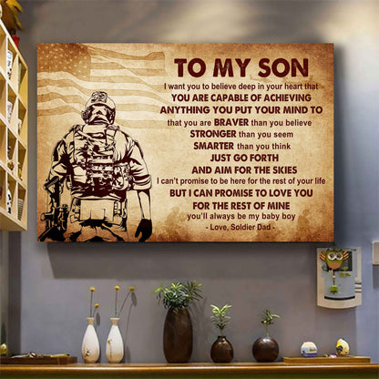 Samurai Poster Canvas Just Go Forth And Aim For The Skies From Dad To Son Gift For Your Son