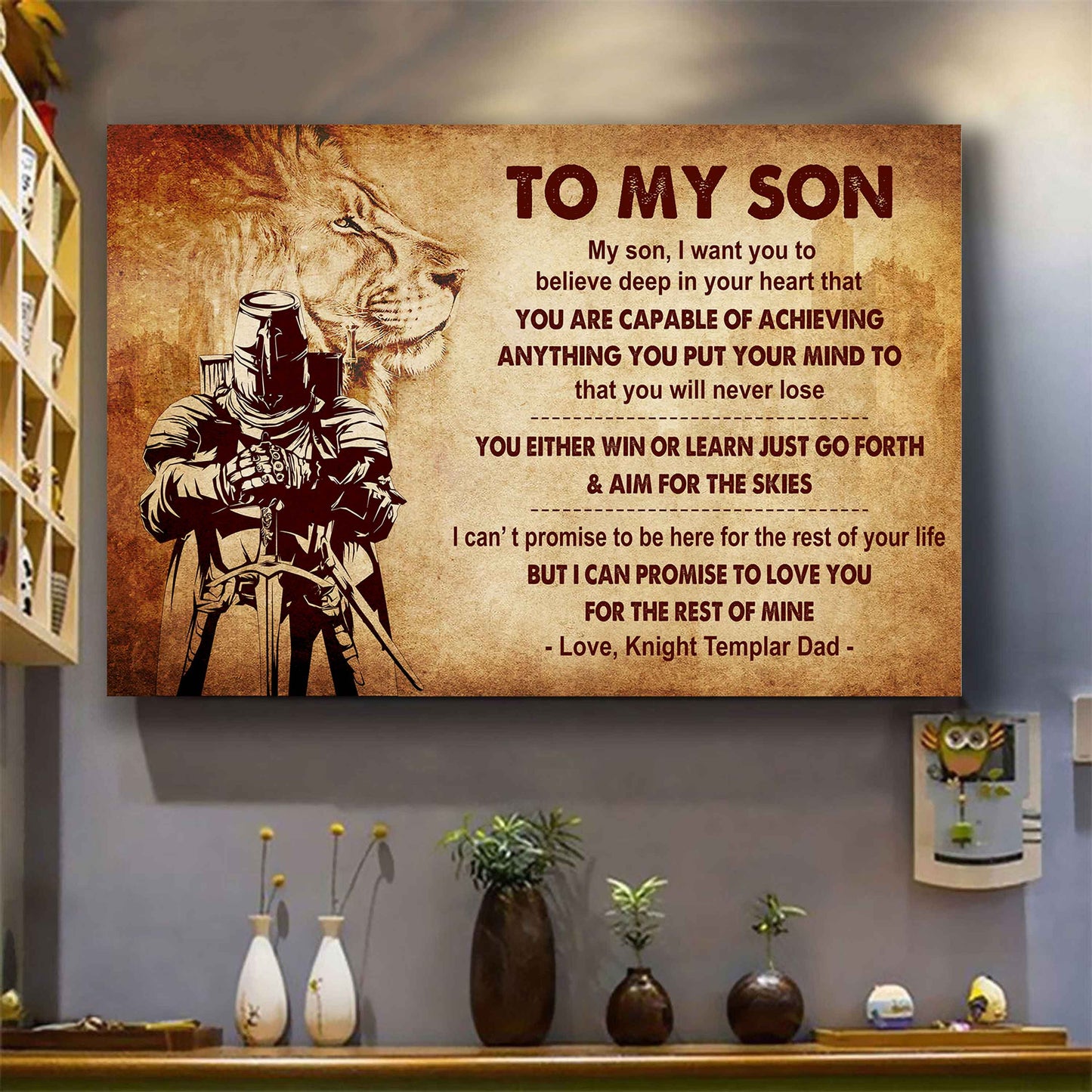 Samurai Poster Canvas You Will Never Lose You Either Win Or Learn From Dad To Son