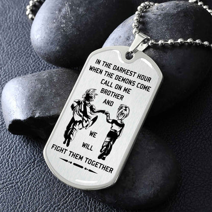 GH and GT Military Chain Silver Plated 18K Gold Plated Brother Forver Call On Me Brother And We Will Fight Them Together