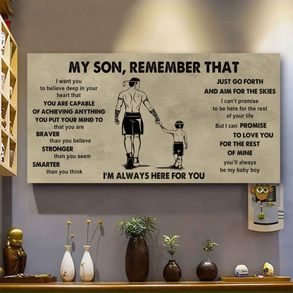 Personalized Sport Poster Canvas - My Son Remember That Just Go Forth And Aim For The Skies