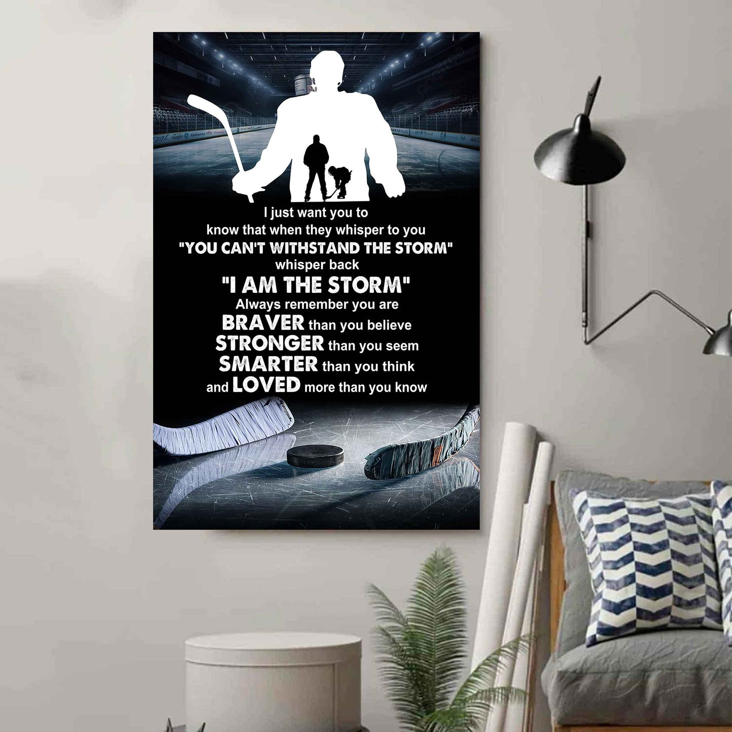 Poster Canvas To My Son Whisper Back I Am The Storm Loved More Than You Know Gift From Dad