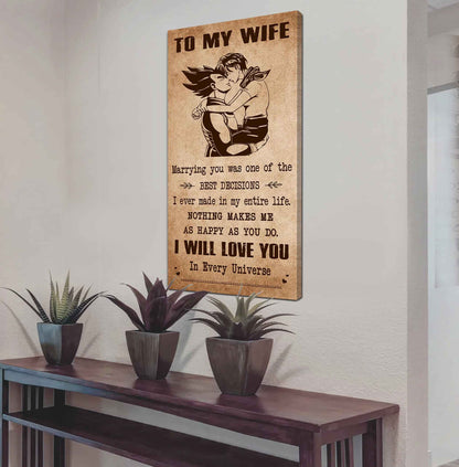 Family Poster Canvas To My Wife Marrying You Was One Of The Best Decisions - I Will Love You Forever And Always Gift For Your Wife