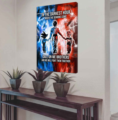 Brother Canvas Wall Art Call On Me Brother And We Will Fight Them Together Gift For Your Friend