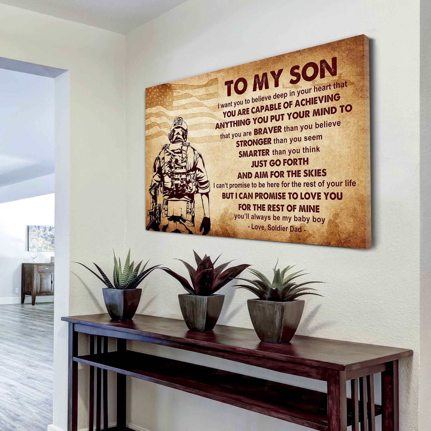 Samurai Poster Canvas Just Go Forth And Aim For The Skies From Dad To Son Gift For Your Son