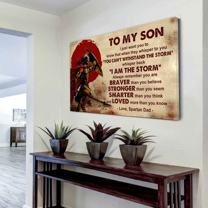 Samurai Poster Canvas Whisper Back I'm The Storm From Dad To Son Gift For Your Son