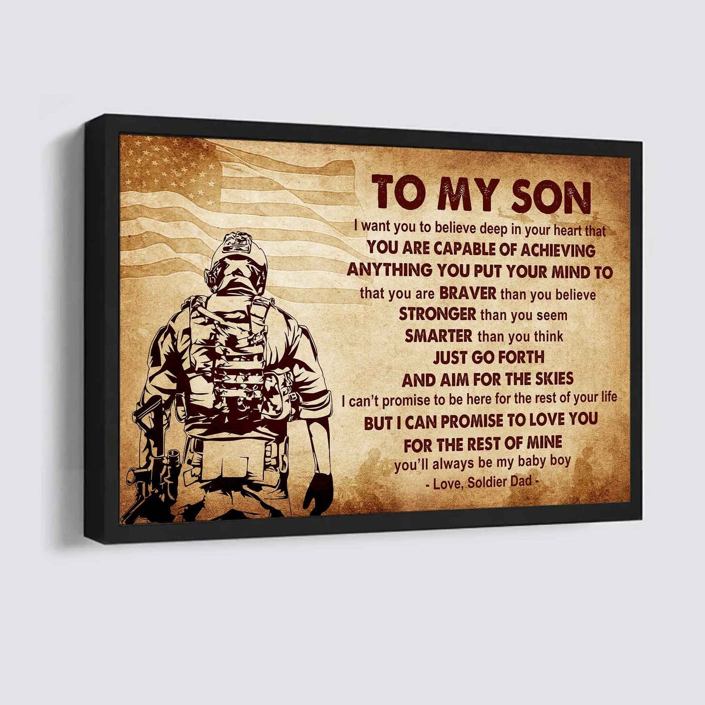 Samurai Poster Canvas Just Go Forth And Aim For The Skies From Dad To Son Gift For Your Son