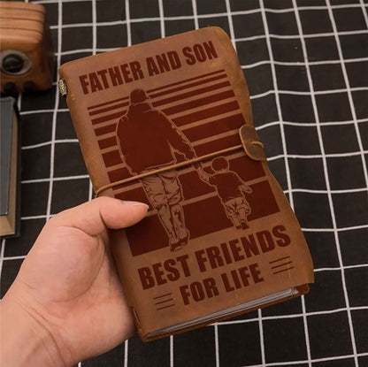 Family Customizable vintage journal notebook, Father And Son Best Friend For Life Vintagegift For Father Day