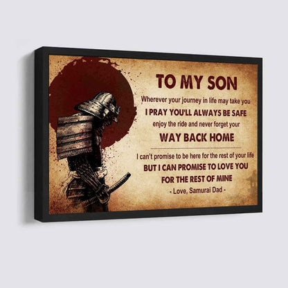 New Version Warrior Poster Canvas Your Way Back Home From Dad To Son Gift For Your Son Motivational Quotes