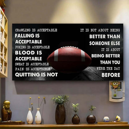 Baseball canvas Quiting Is Not- It Is Not About Being Better Than Someone Else