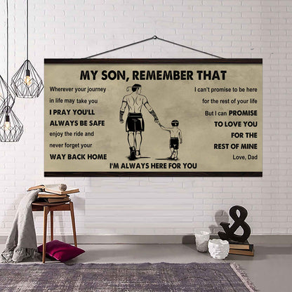 Personalized Sport Poster Canvas -  My Son Remember That Never Forget Your Way Back Home