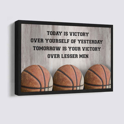 Basketball Poster Canvas Today Is Victory Over Your Self Best Gift With Motivation Quotes