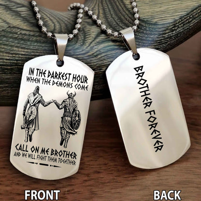 Viking customizable engraved black dog tag NAG double sided gift from brother, brother forevers