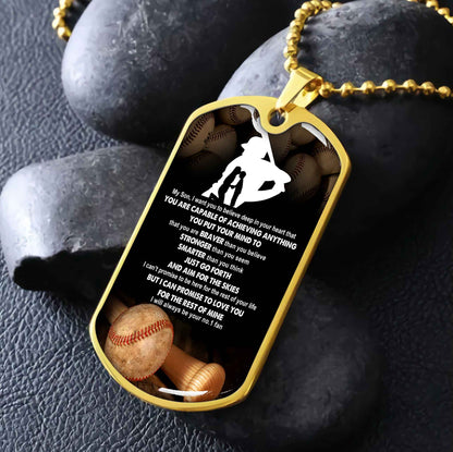 Sport Military Chain 18K Gold Plated Silver Plated To My Son From Mom Motivation Message I Will Always Be Your No 1 Fan