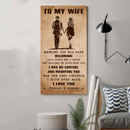 Samurai Poster Canvas To My Wife Meeting You Was Fate - I Love You Forever And Always Gift For Your Wife