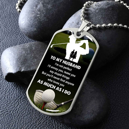 Sport Military Chain 18K Gold Plated Silver Plated To My Husband From Wife With Love Message