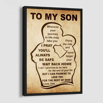 Personalized Family Poster Canvas Never Forget Your Way Back Home To My Son Gift From Dad Gift For Your Son