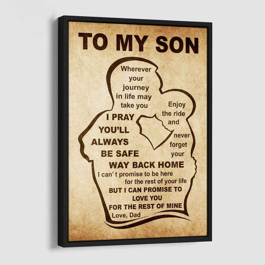 Personalized Family Poster Canvas Never Forget Your Way Back Home To My Son Gift From Dad Gift For Your Son
