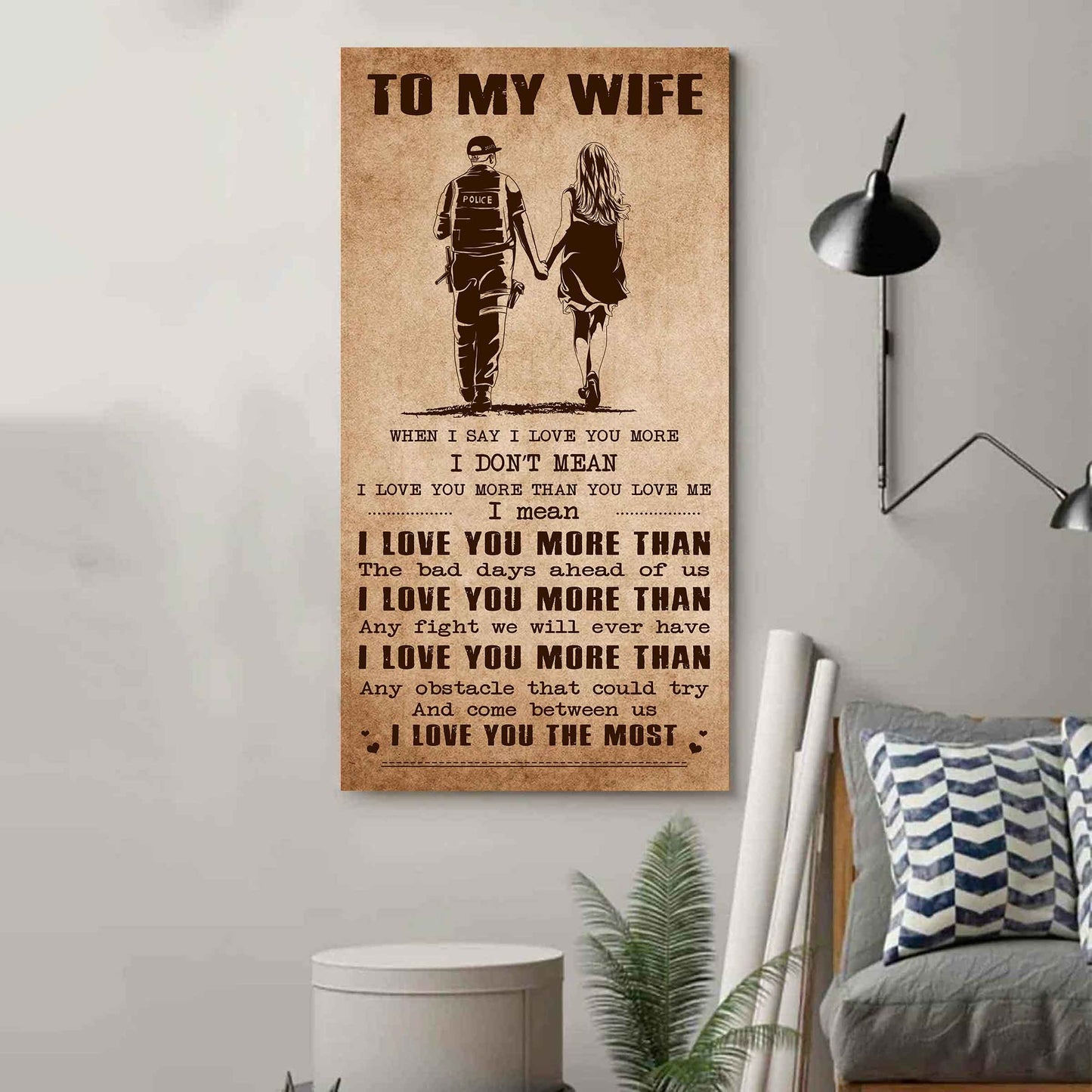 Samurai Poster Canvas To My Wife When I Say I Love You More - I Love You The Most Gift For Your Wife