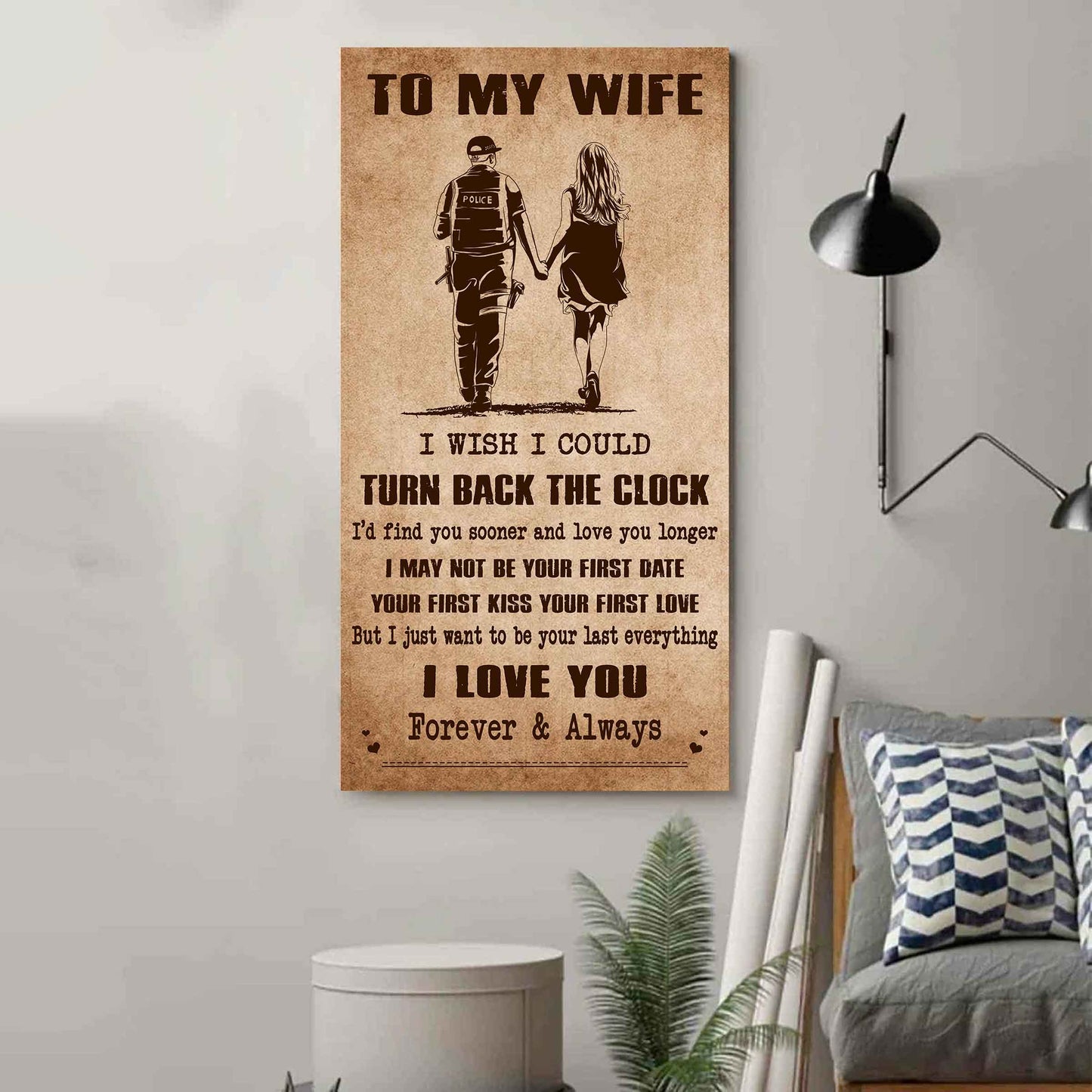 Family Poster Canvas To My Wife I Wish I Could Turn Back The Clock - I Love You Forever And Always Gift For Your Wife