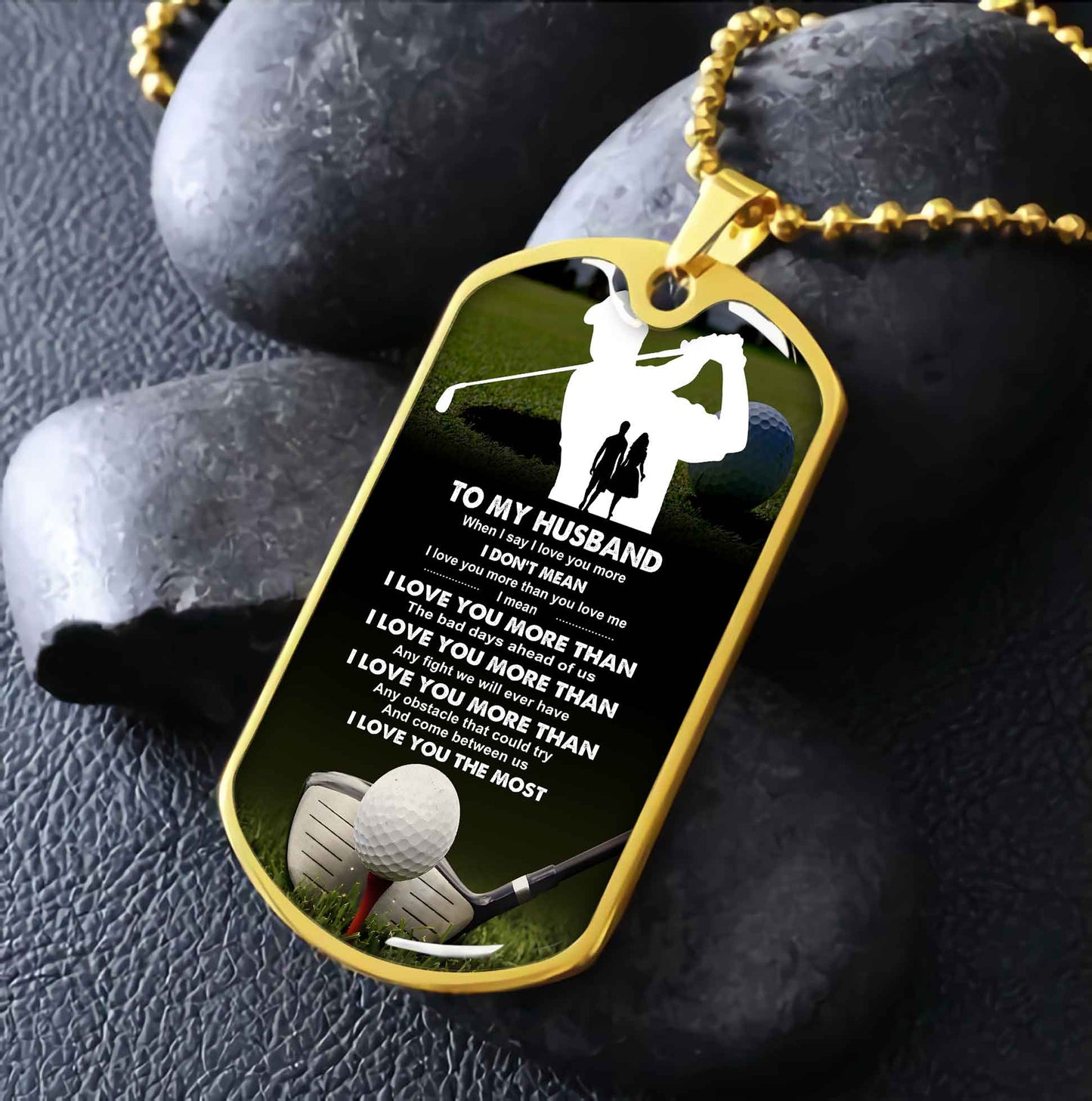 Sport Military Chain 18K Gold Plated Silver Plated To My Husband From Wife With Love Message