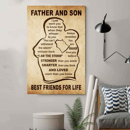 Personalized Family Poster Canvas I Just Want You To Know That - I Am The Storm To My Son Gift From Dad Gift For Your Son