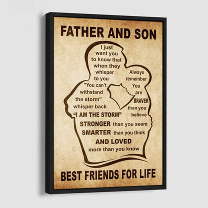 Personalized Family Poster Canvas I Just Want You To Know That - I Am The Storm To My Son Gift From Dad Gift For Your Son