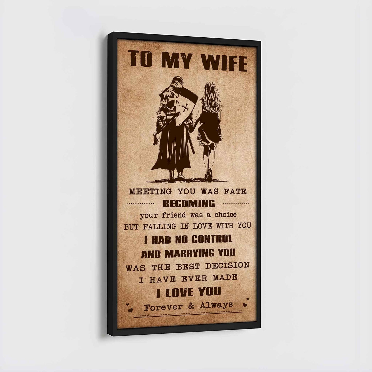 Samurai Poster Canvas To My Wife Meeting You Was Fate - I Love You Forever And Always Gift For Your Wife