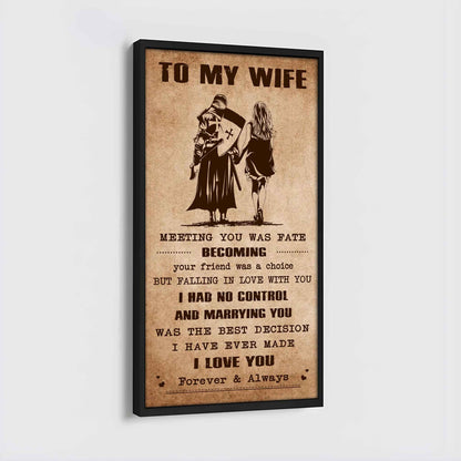 Samurai Poster Canvas To My Wife Meeting You Was Fate - I Love You Forever And Always Gift For Your Wife