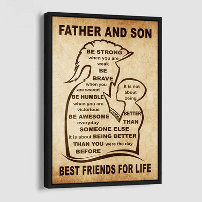 Personalized Family Poster Canvas Be Strong When You Are Weak Be Badass Everyday To My Son Gift From Dad With Motivational Message Quotes