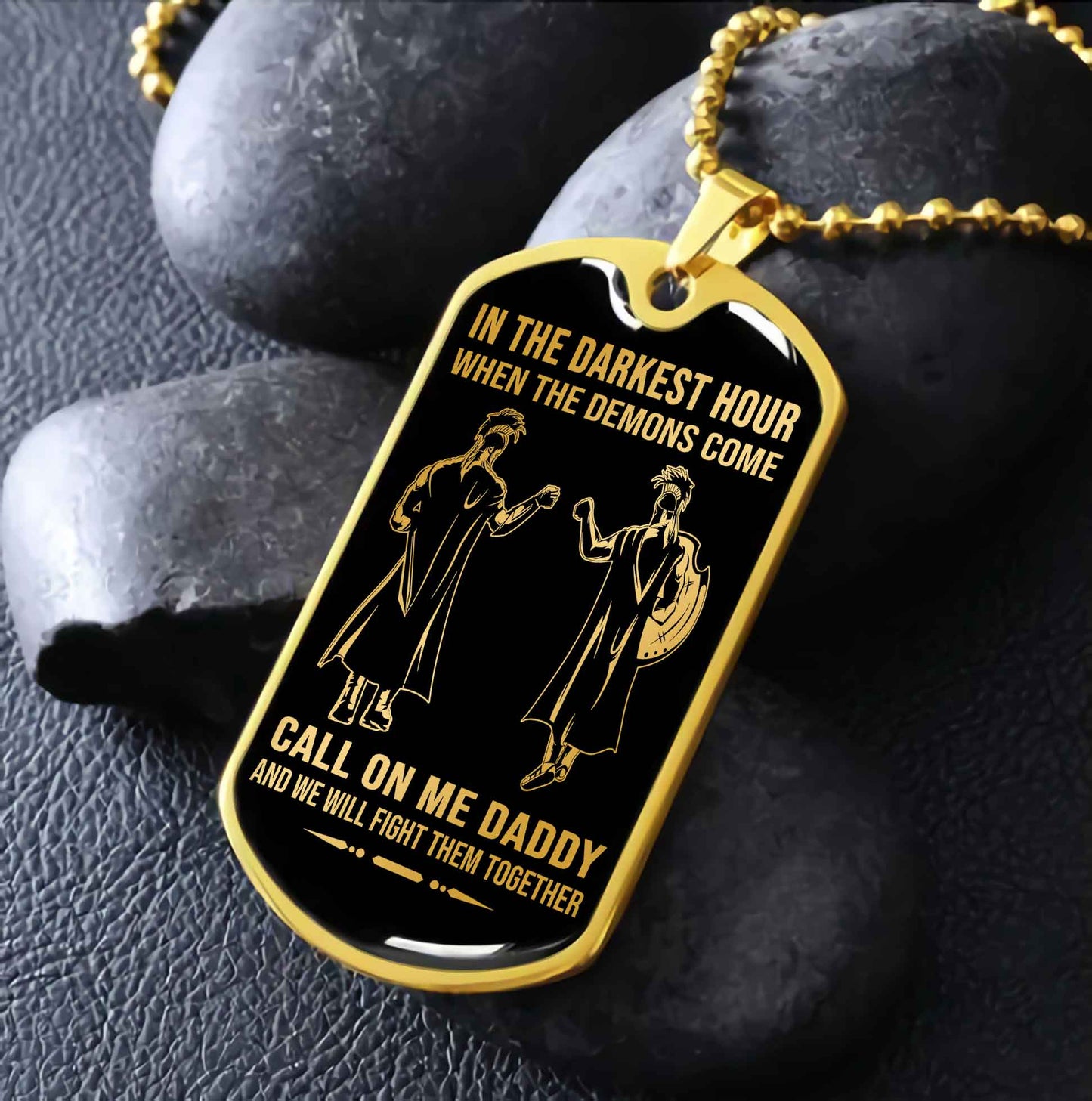 DRB Military Chain Silver Plated 18K Gold Plated Call On Me Daddy Gift For Your Dad