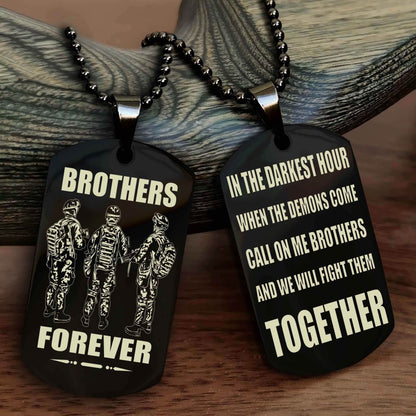 Spartan Personalized Double Sided Dog Tag For My Brother - Call On Me Brother And We Will Fight Them Together Gift For Your Friend