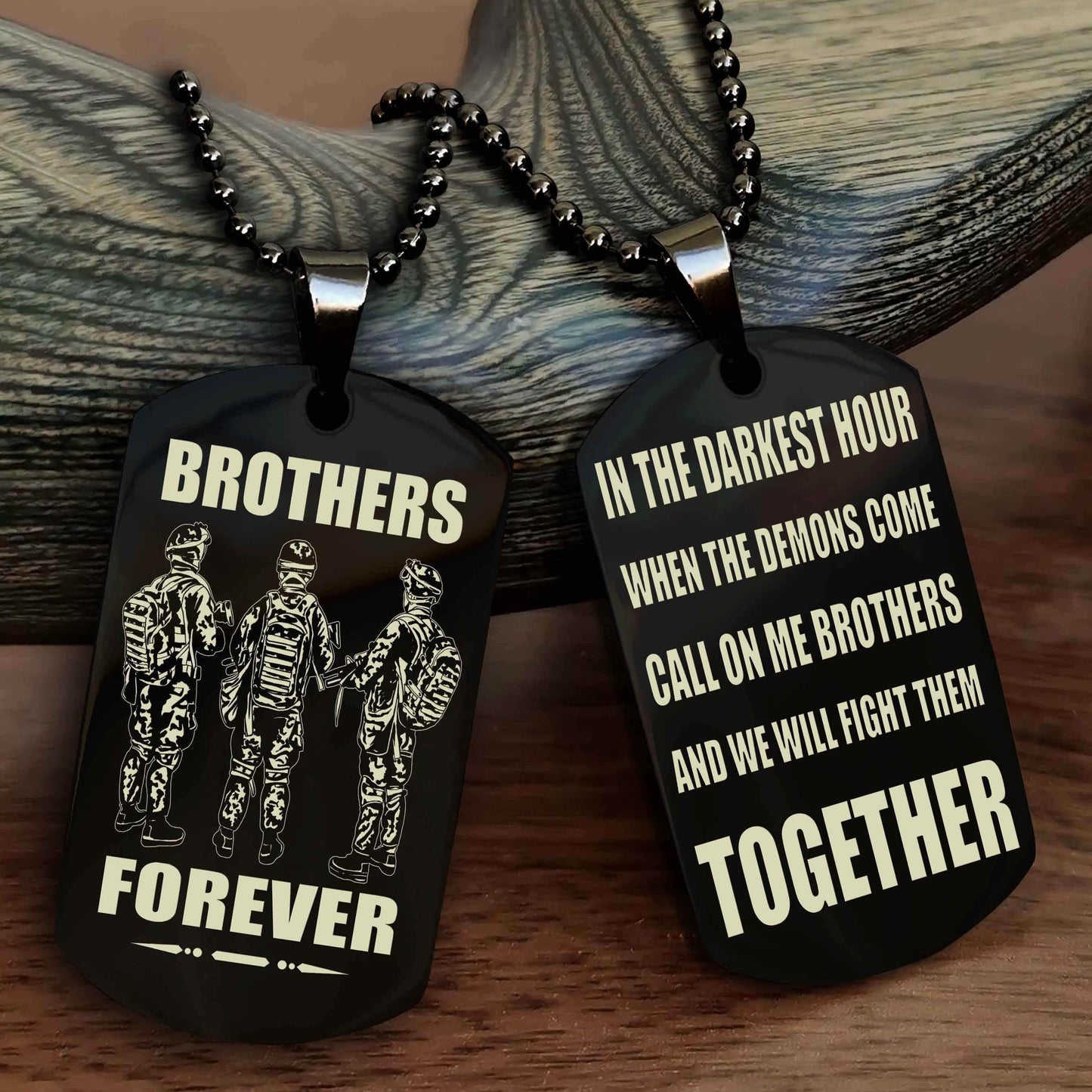 DRB Brother Personalized Double Sided Dog Tag For My Brother - Call On Me Brother And We Will Fight Them Together Gift For Your Friend