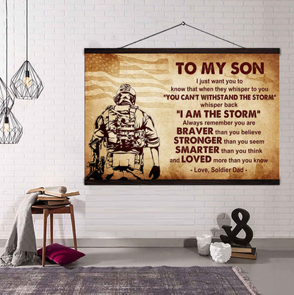 Samurai Poster Canvas Whisper Back I'm The Storm From Dad To Son Gift For Your Son